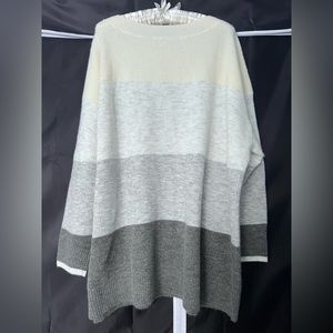 NWOT Talbots Sweater Size 3X soft Grey and White
